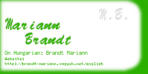 mariann brandt business card